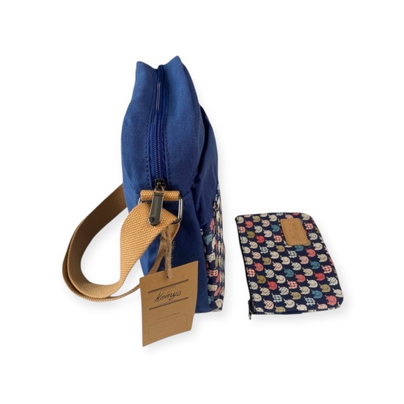 new Kemy’s ☀︎︎ Crossbody Purse Handbag Bag ☀︎︎ Elephant Print ☀︎ Navy Blue ☀︎ - Picture 10 of 16